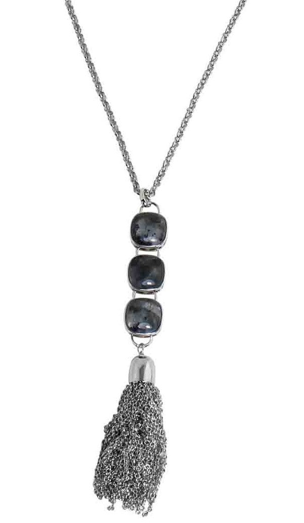 Square Larvikite Necklace