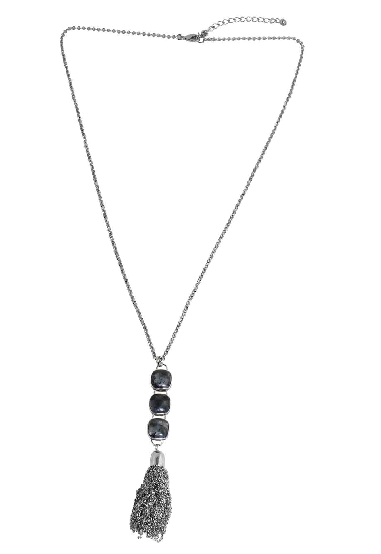Square Larvikite Necklace
