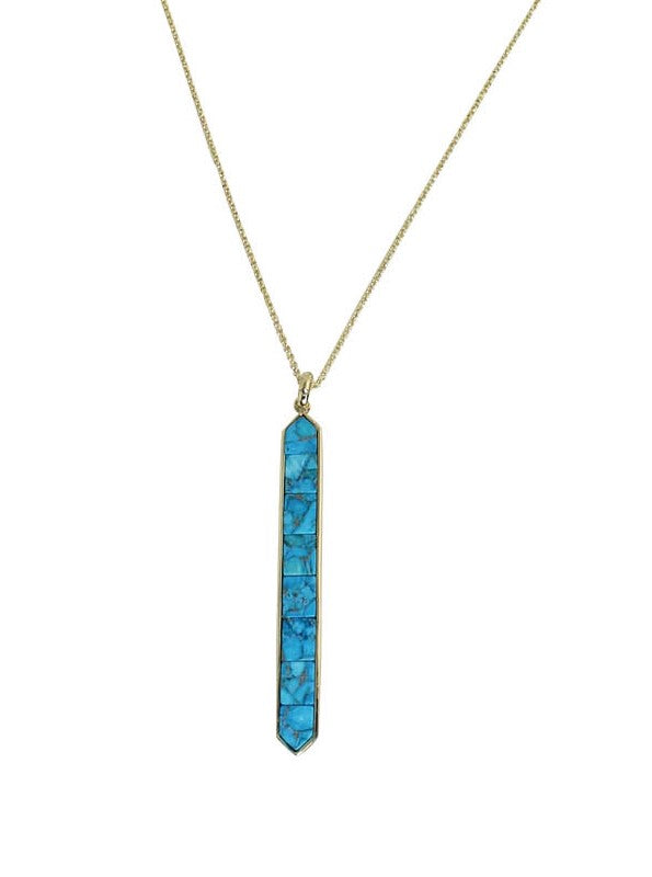 Copper Turquoise Pendant Necklace