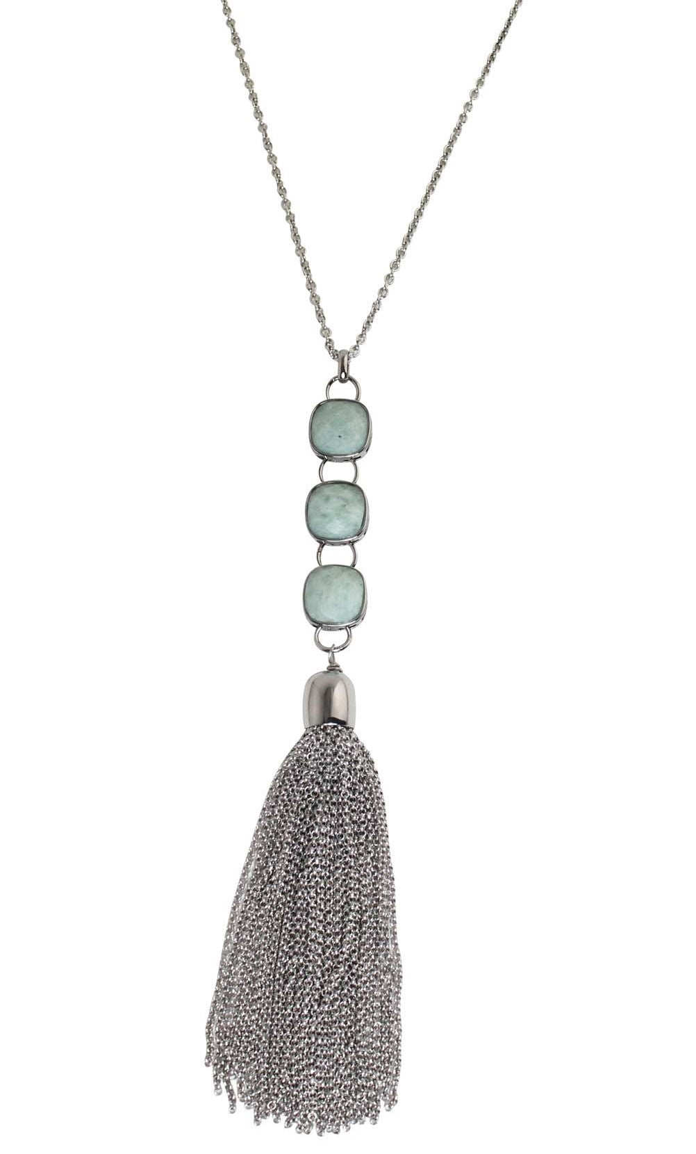 Square Faceted Russian Amazonite Necklace