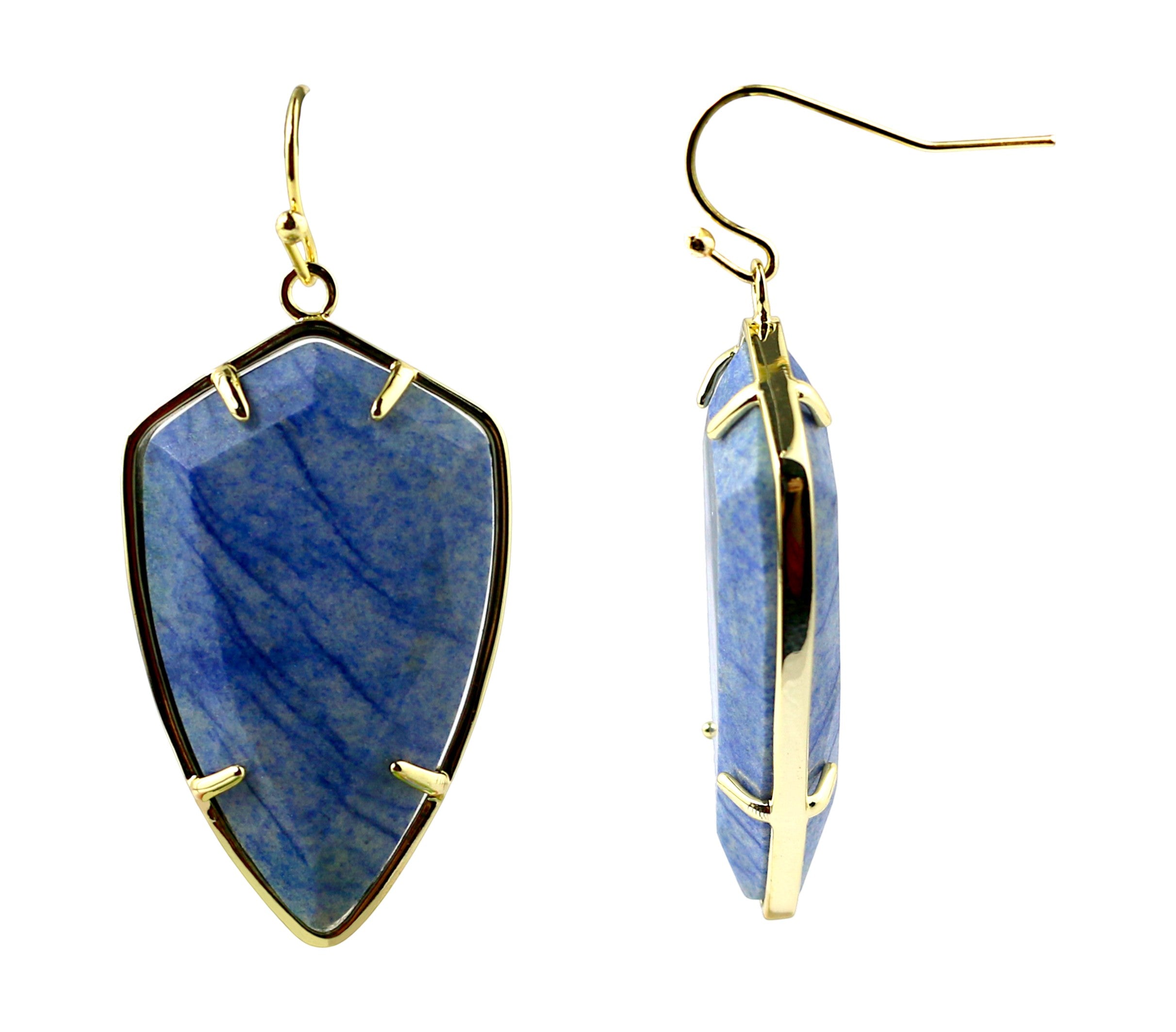 Tumbled Faceted Blue aventurine Earrings