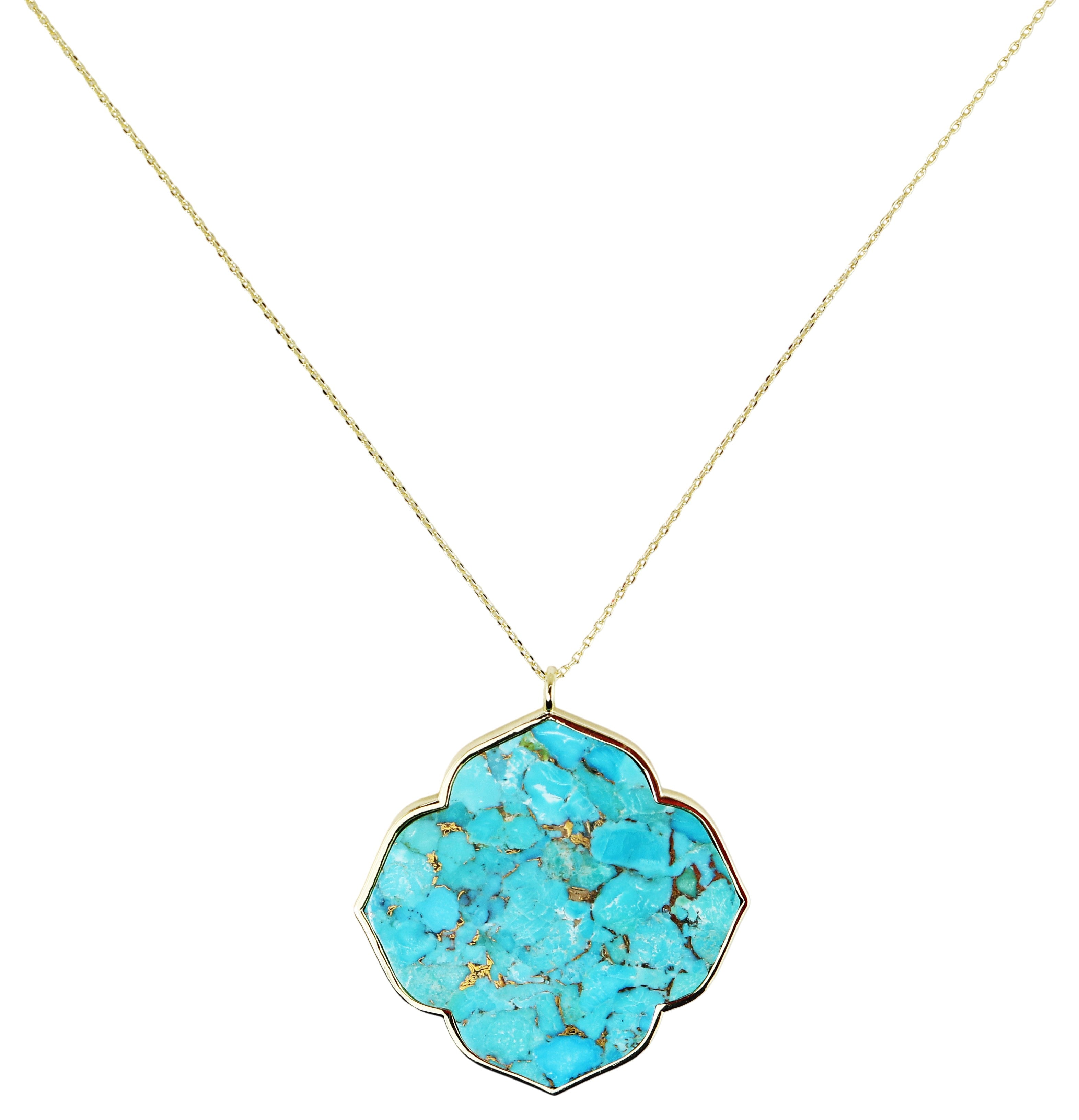 Copper Turquoise Pendant Necklace