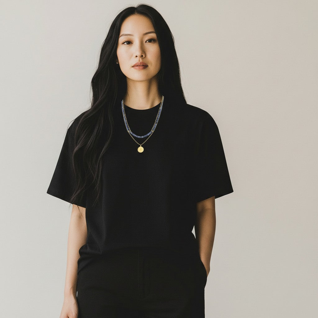 3-Strand Set Blue Dot Jasper Necklace