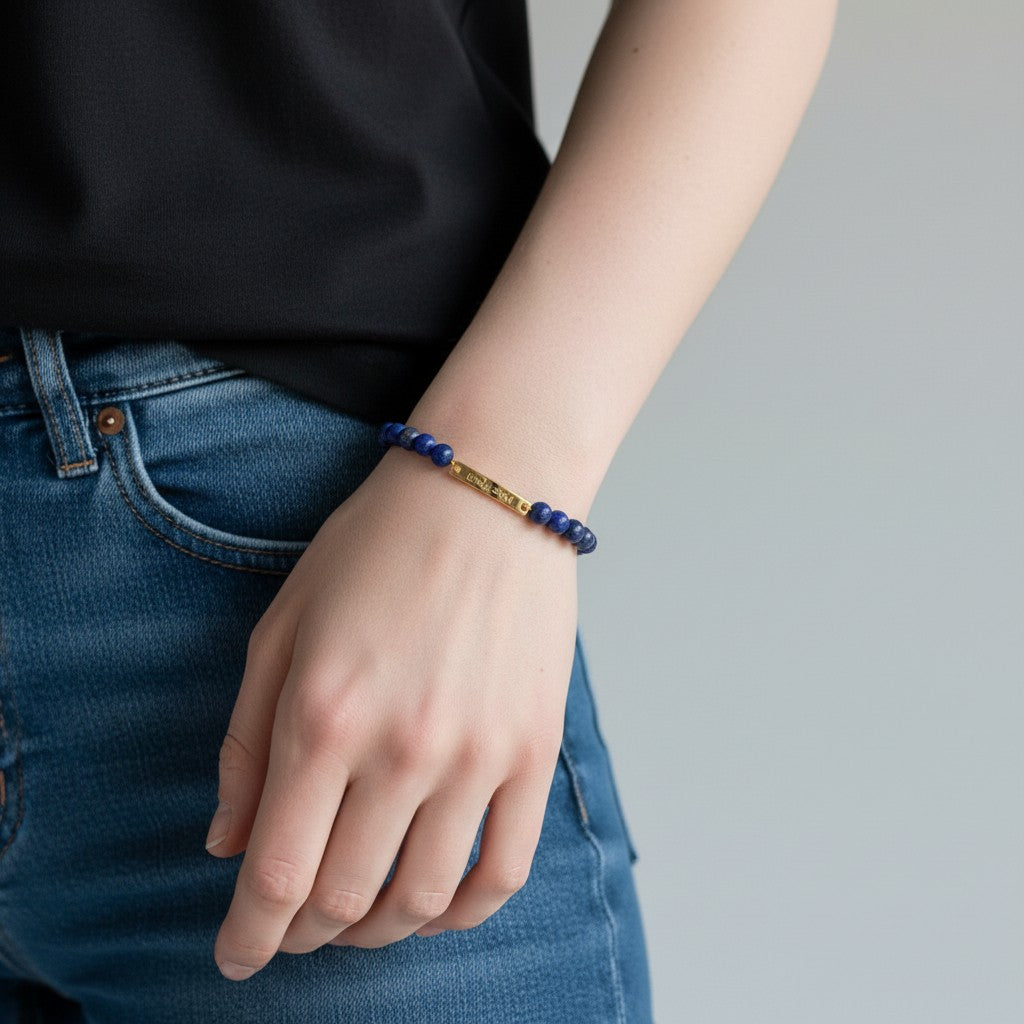 Lapis Inspire Pull Chain Adjustable Bracelet