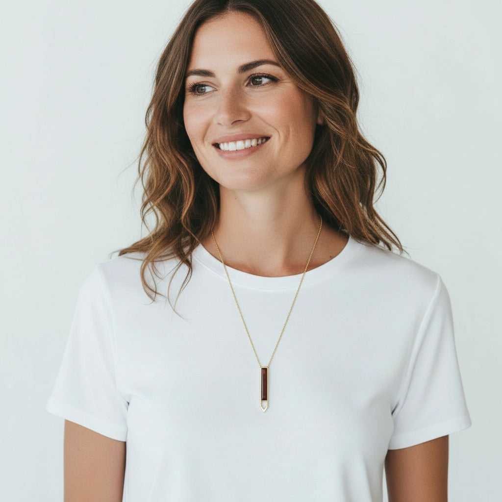 Red Tiger Eye Pendant Necklace