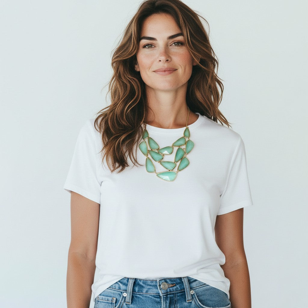 Amazonite Tone Quartzite Gemstone Necklace