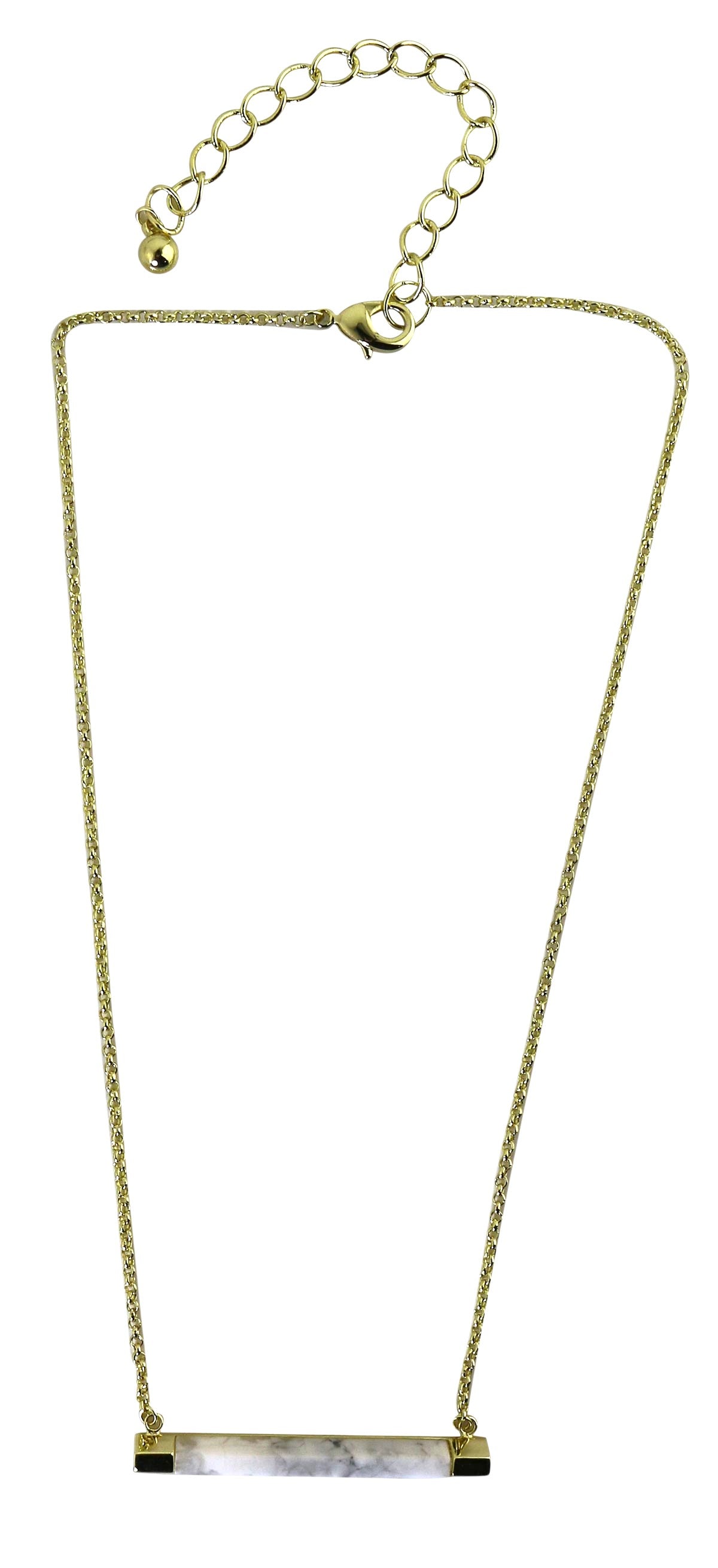 White Magnesite Trapezoid Necklace