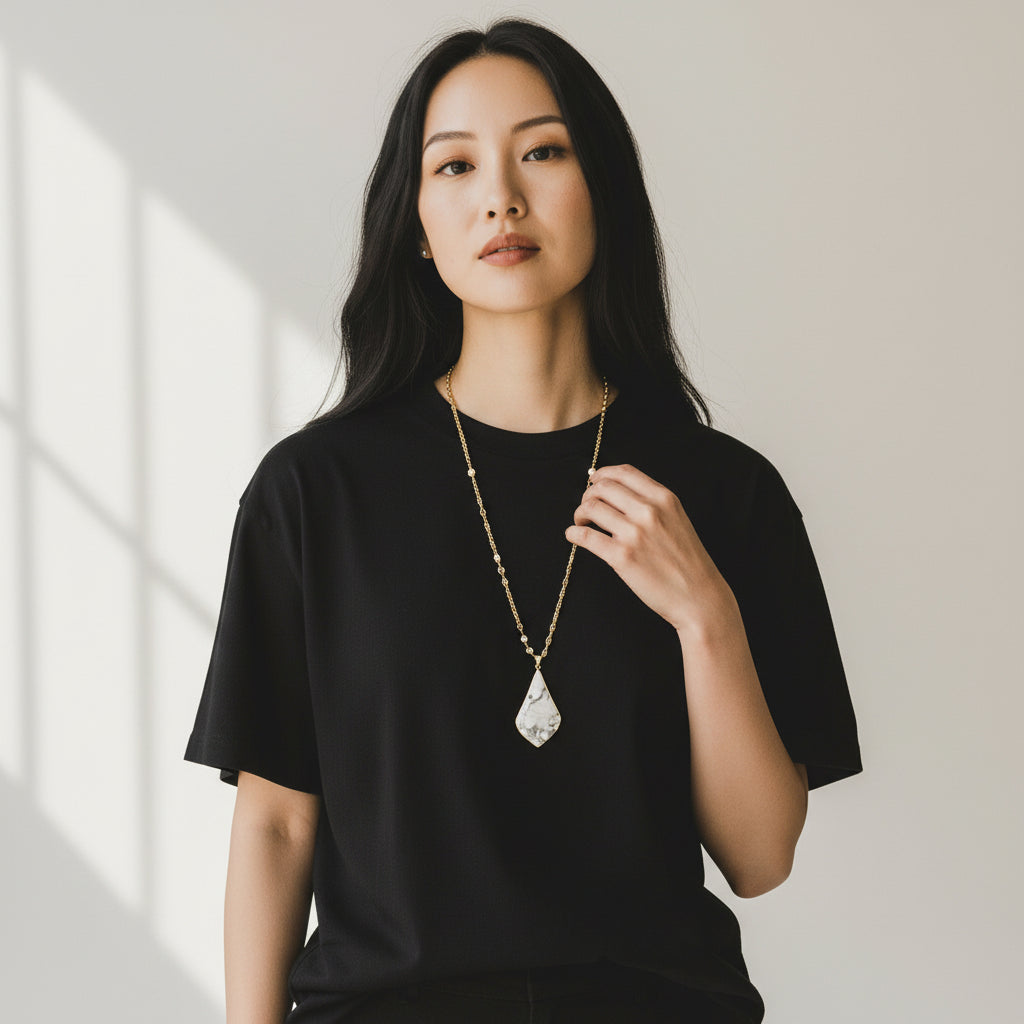 Howlite Pendant Necklace