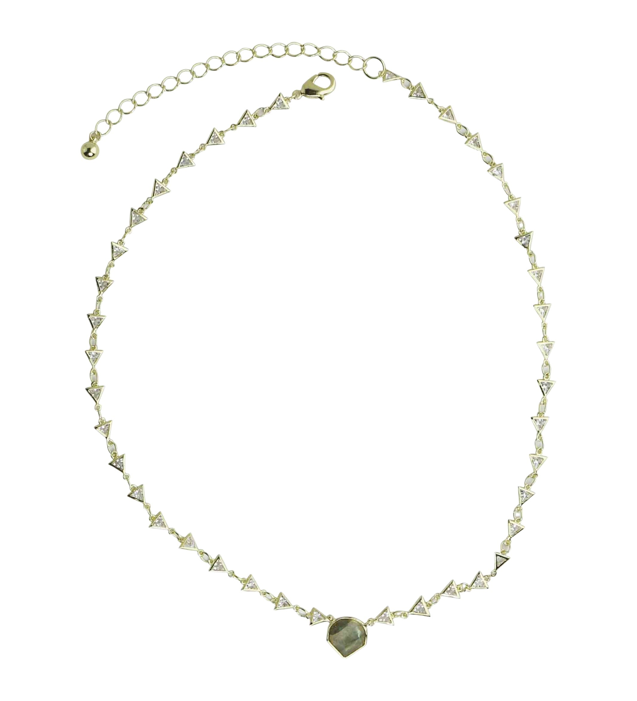 Drop Faceted Labradorite Necklace