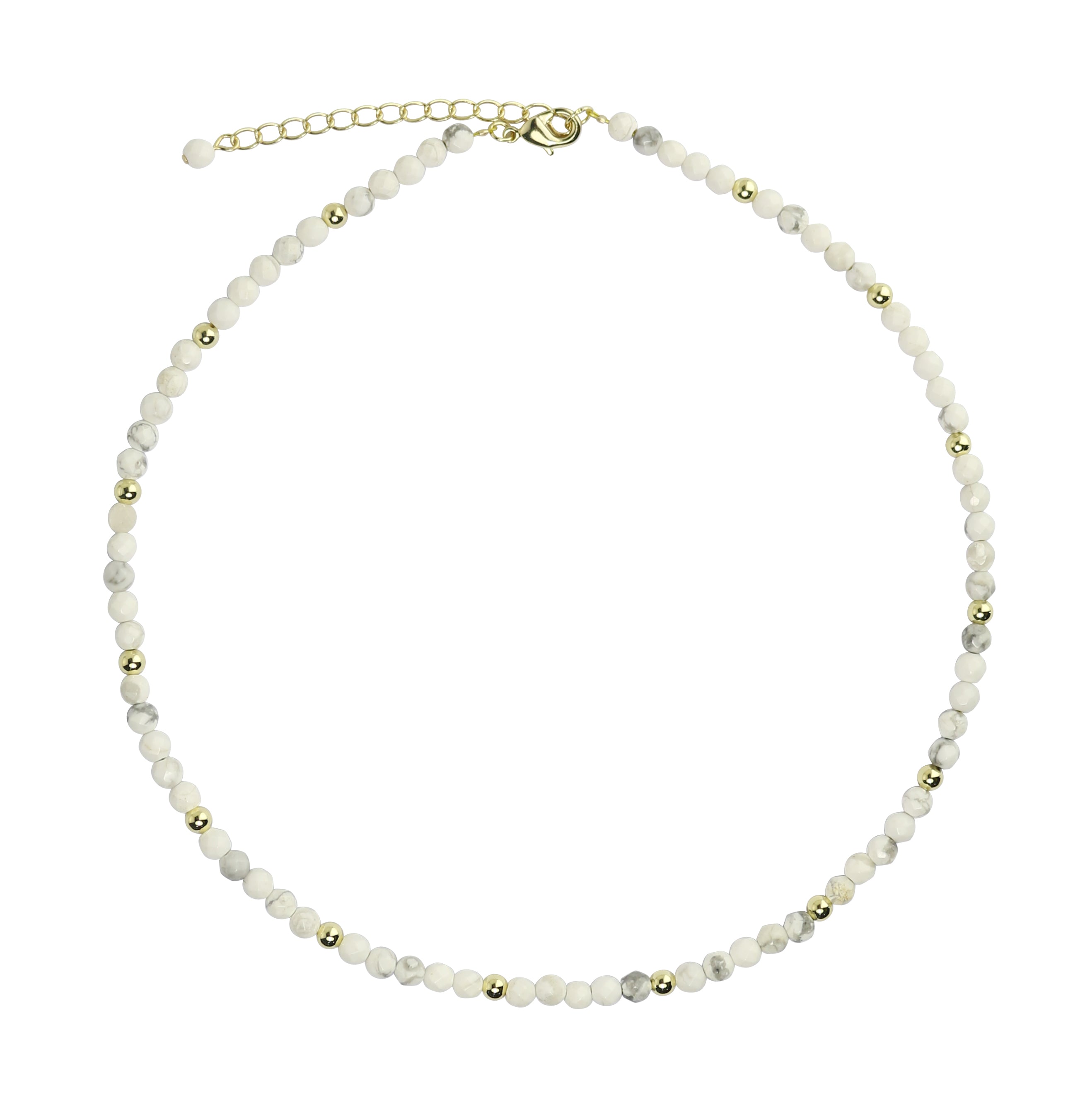 Round-Faceted Howlite Necklace