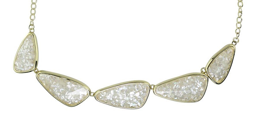 Gold-Tone Tumbled Smooth Crushed Pearl Necklace