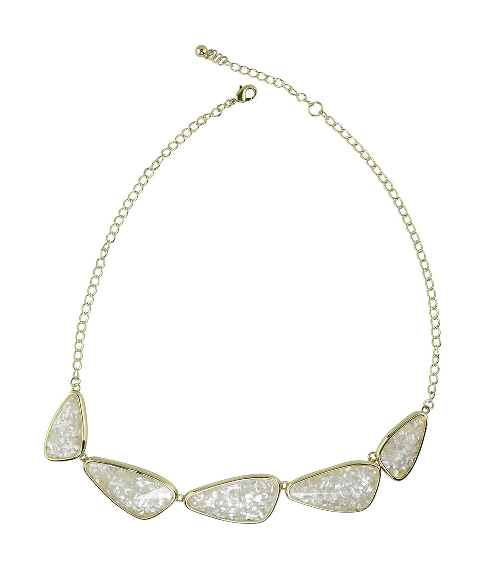 Gold-Tone Tumbled Smooth Crushed Pearl Necklace
