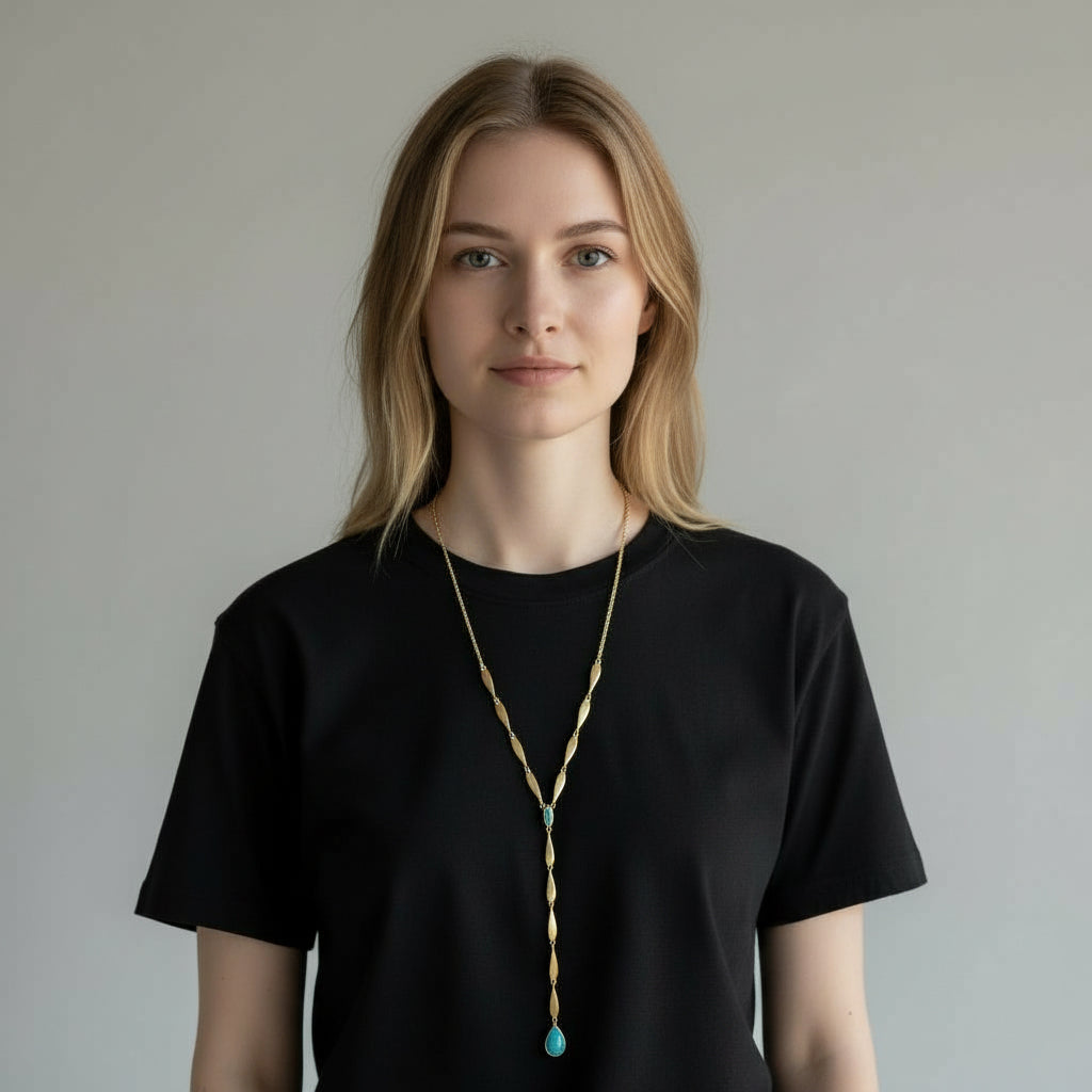 Teardrop-Copper Turquoise Necklace Pendant