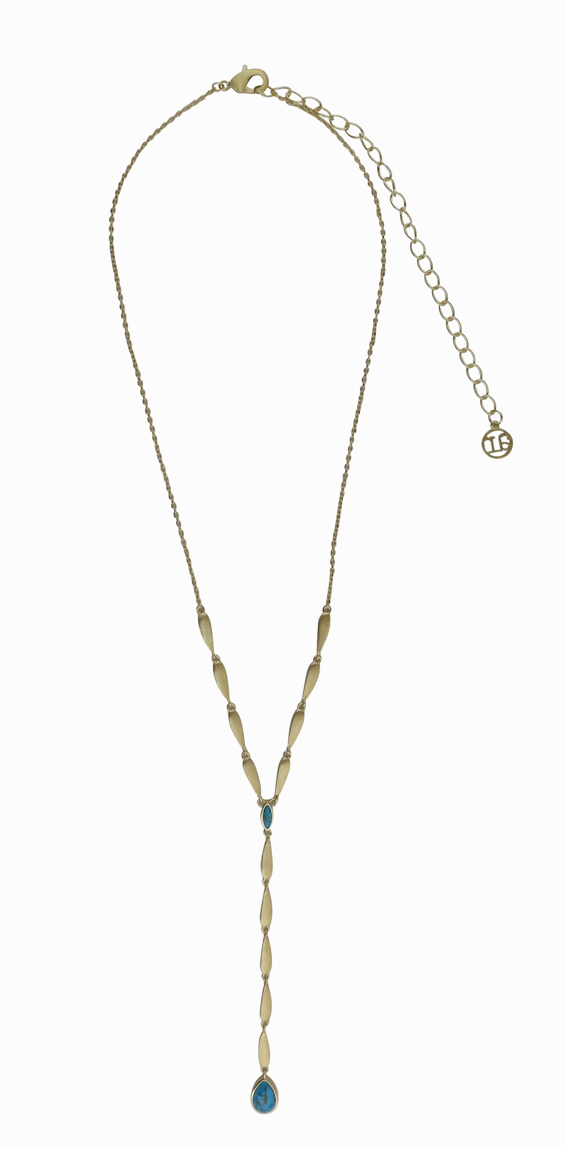 Teardrop Copper Turquoise Pendant Necklace