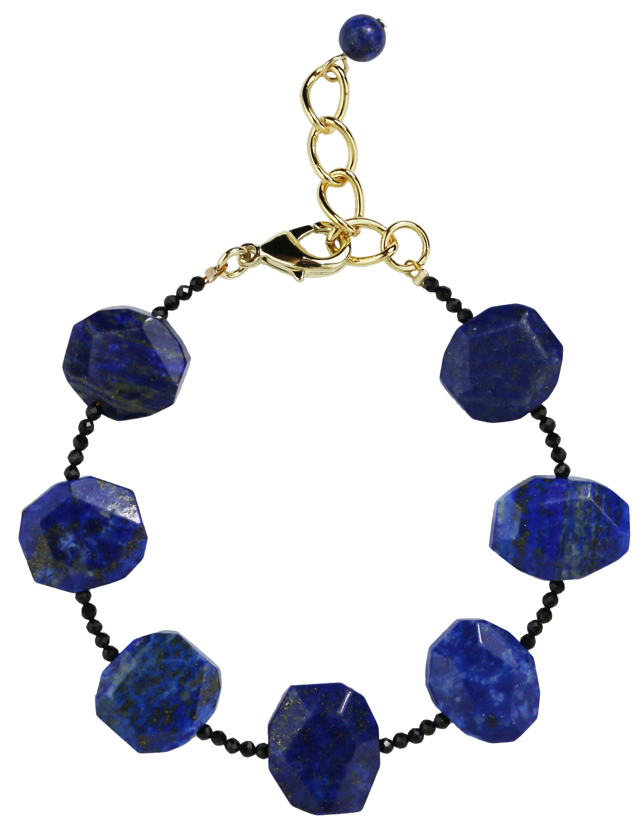 Lapis & Black Spinel Beaded Bracelet