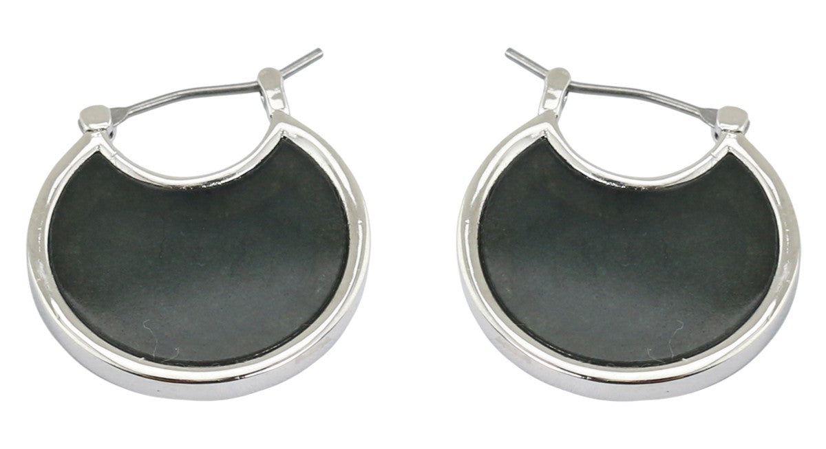 Curved Grey Quartzite Earrings