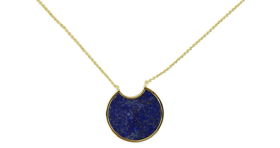 Lapis Curved Stone Necklace