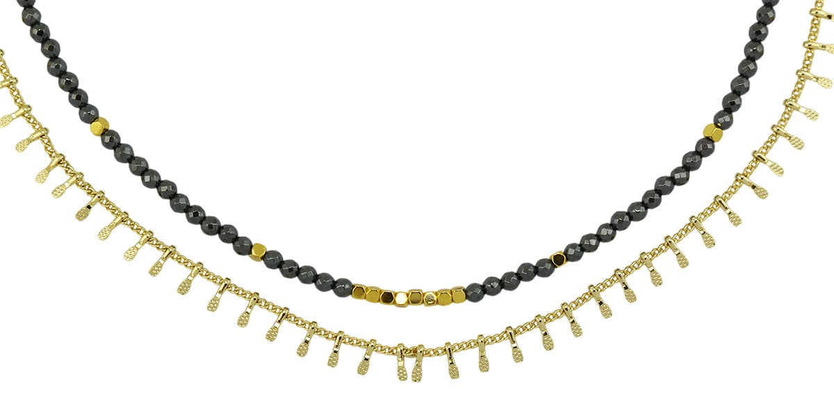 Black Beaded Hematite Necklace