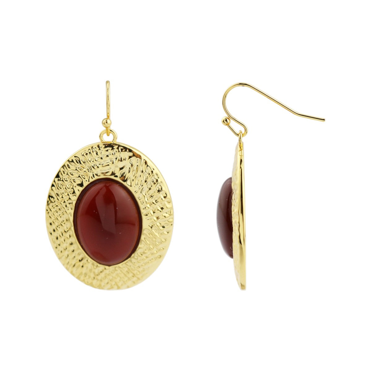 Vintage Oval Carnelian  Statement Earrings