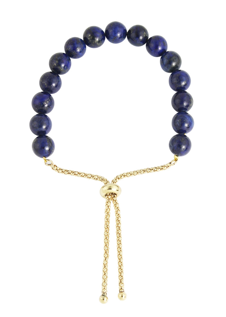 Round Lapis Adjustable Bracelet