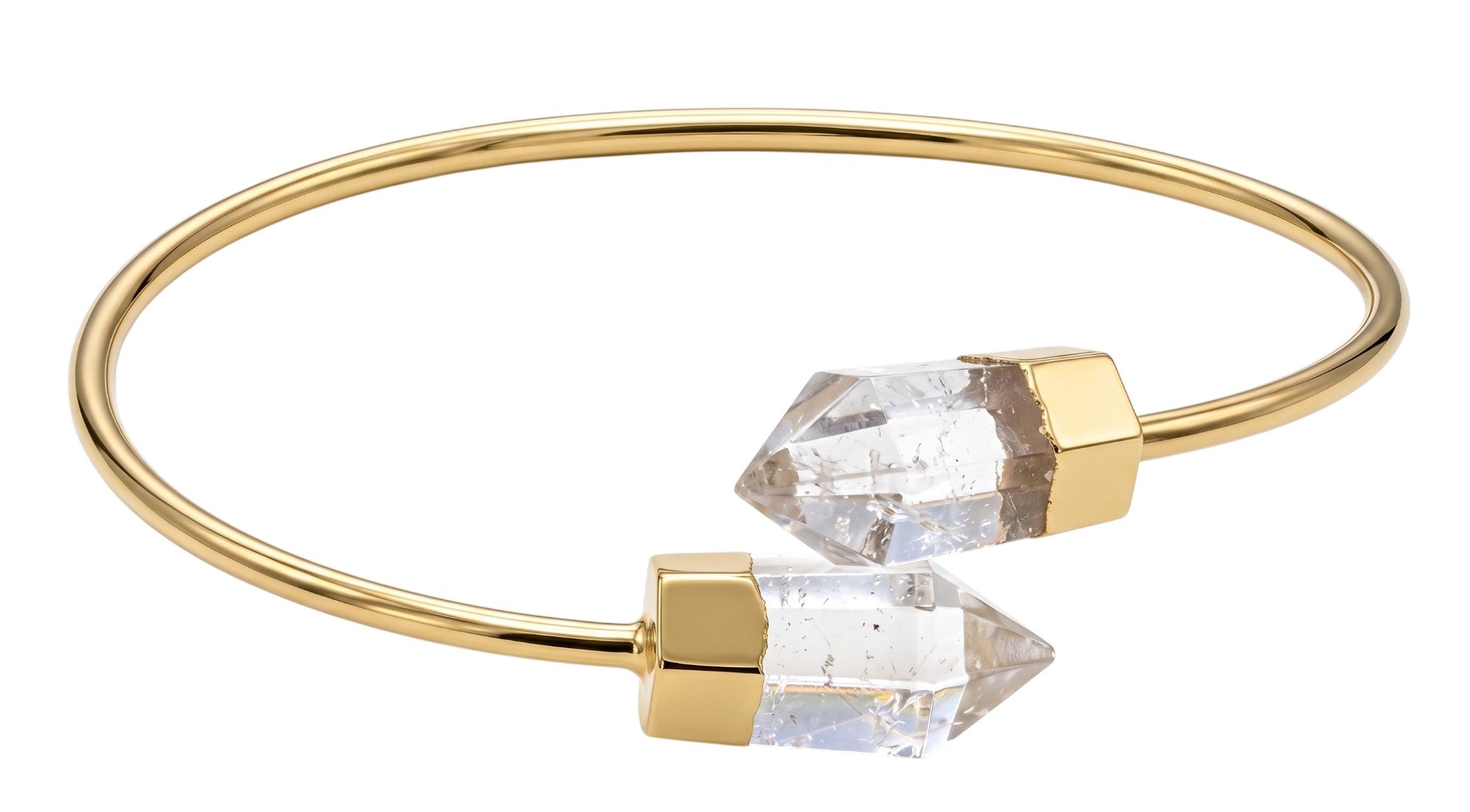 Clear Quartz Points Cuff Bracelet