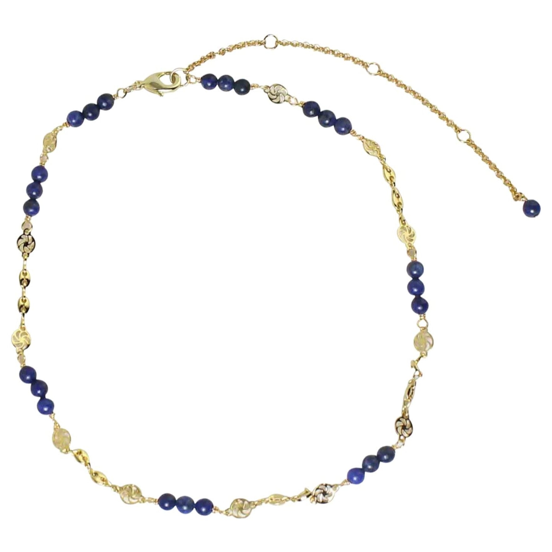 Lapis Round Beaded Choker Necklace