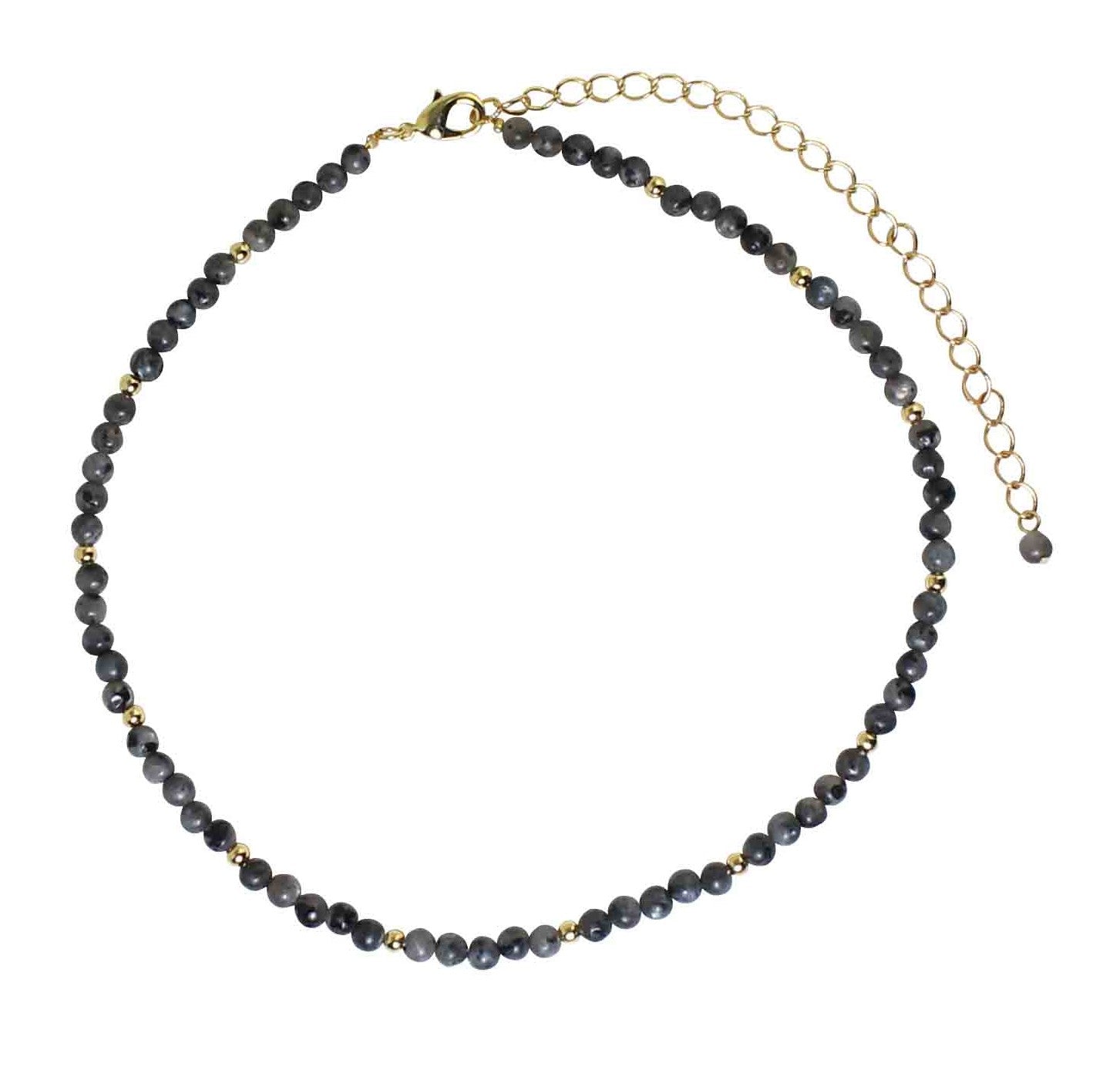 Larvikite Round Beaded Choker Necklace
