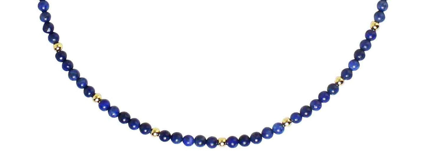 Lapis Round Beaded Choker Necklace