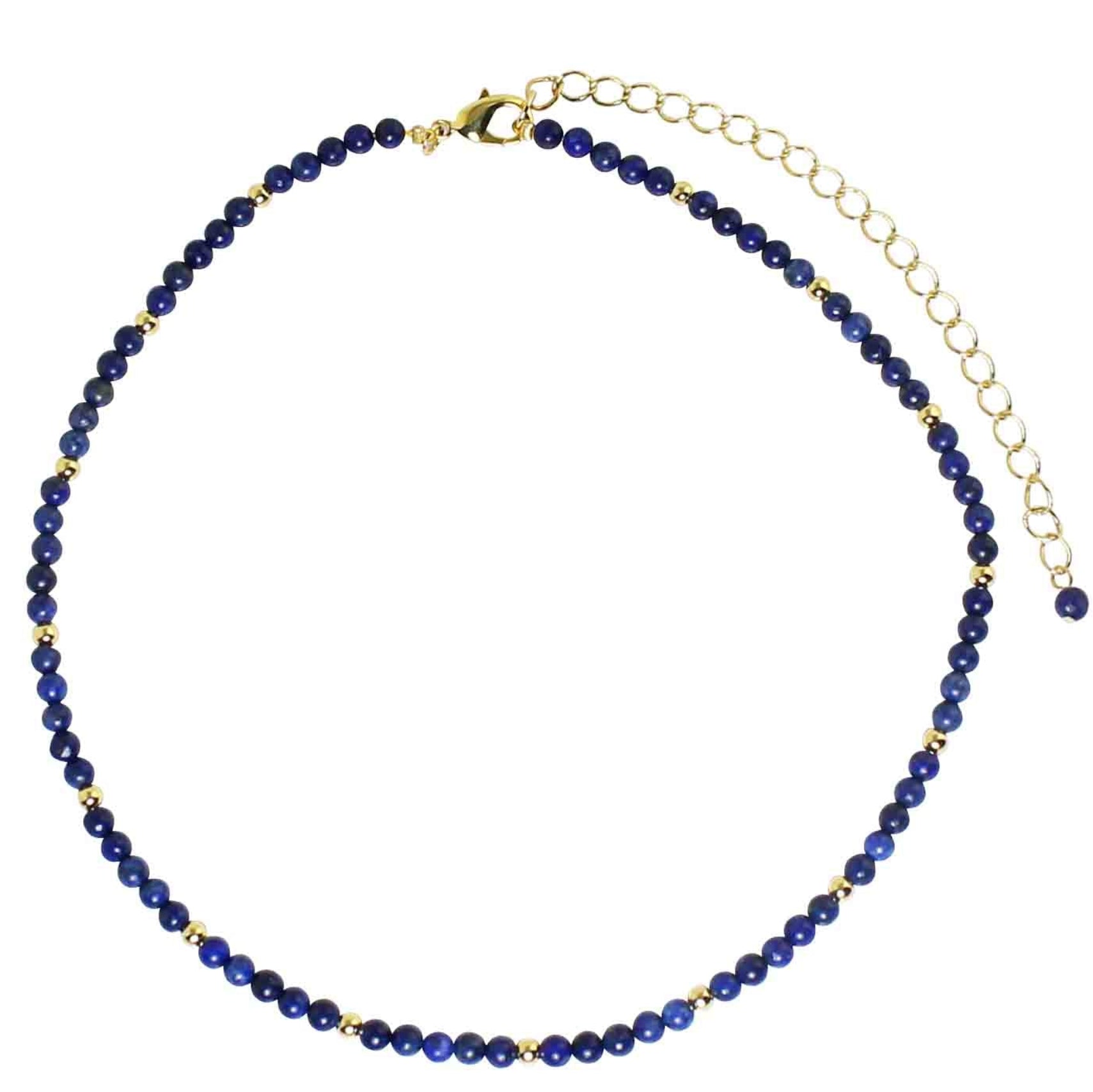 Lapis Round Beaded Choker Necklace