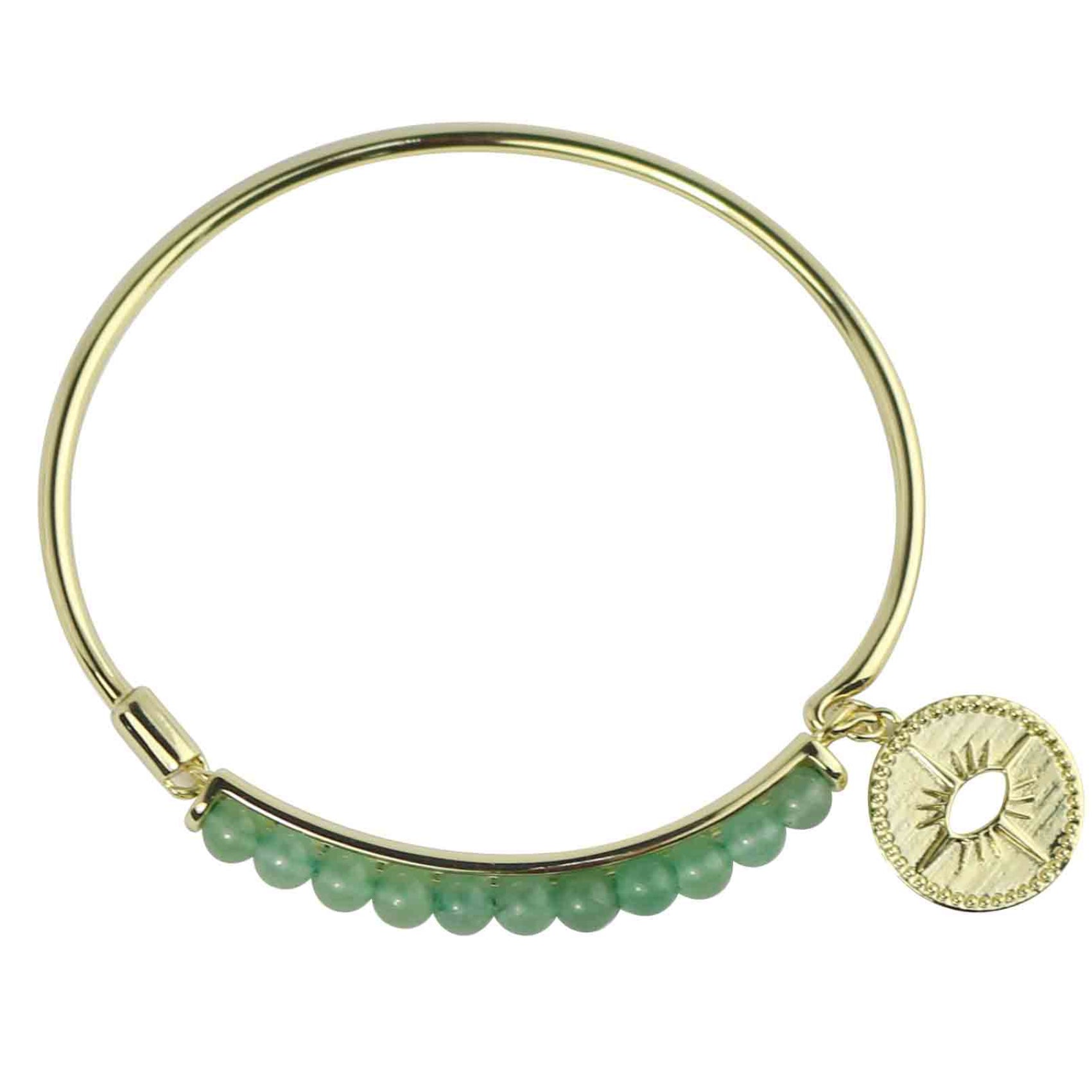 Green Aventurine Sun Charm Bracelet