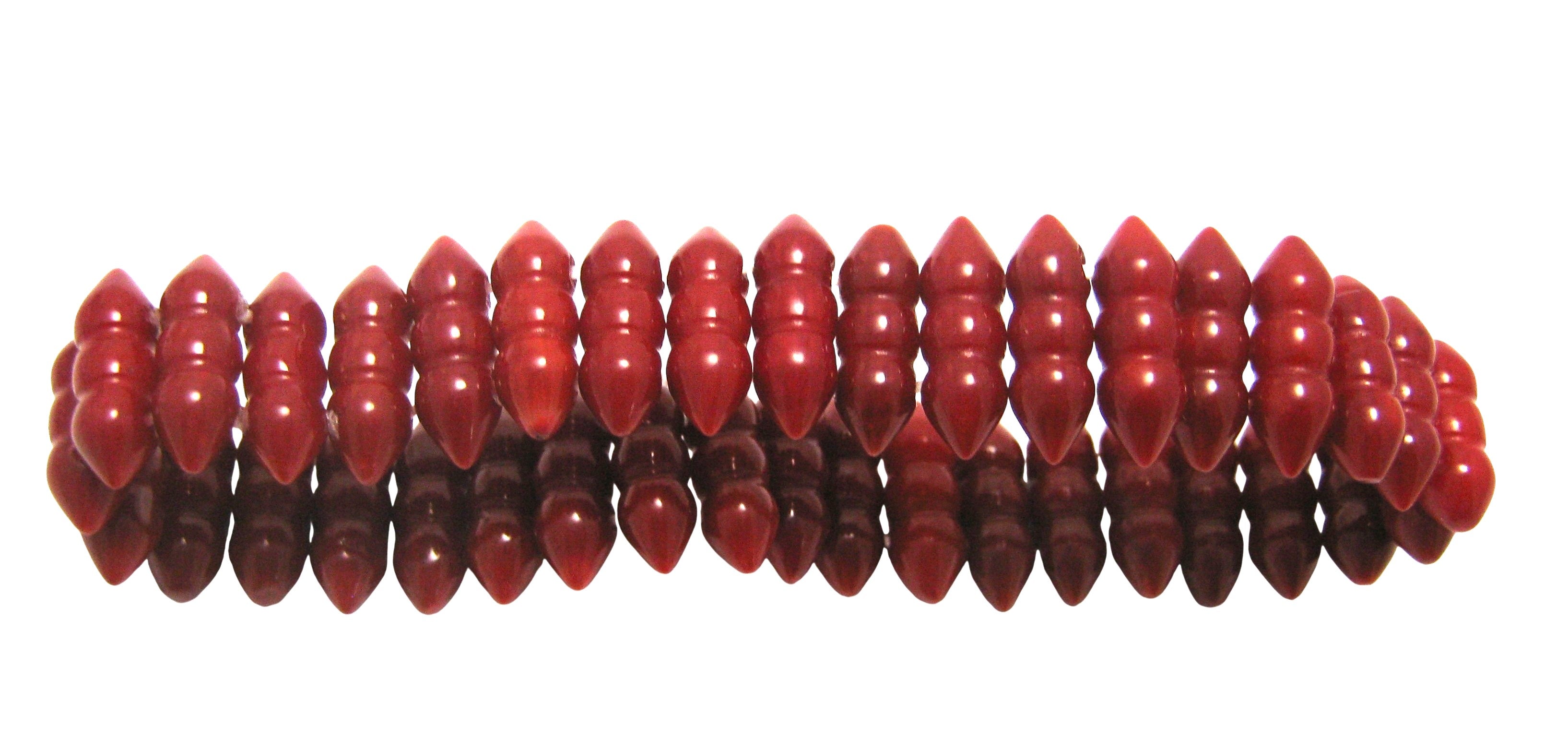 Red Bamboo Coral Stretch Bracelet