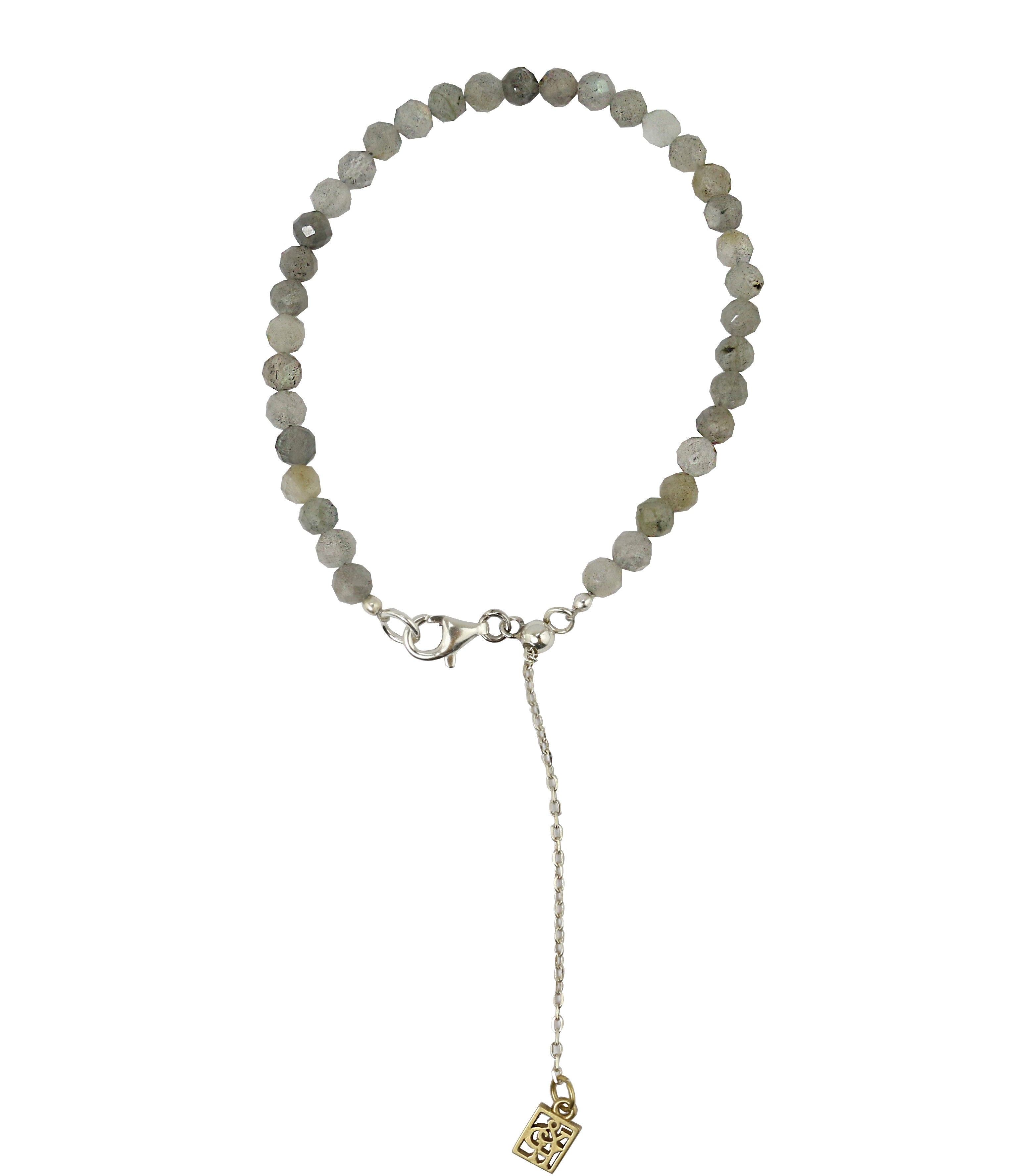 Sterling Silver Round Faceted Labradorite Bracelet