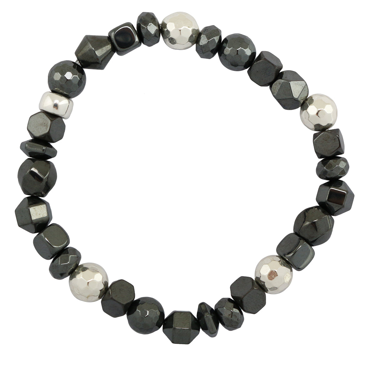 Hematite & Sterling Silver Stretch Bracelet