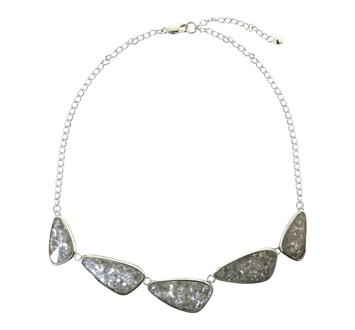 Sterling Silver Tumbled Smooth Crushed Pearl Necklace