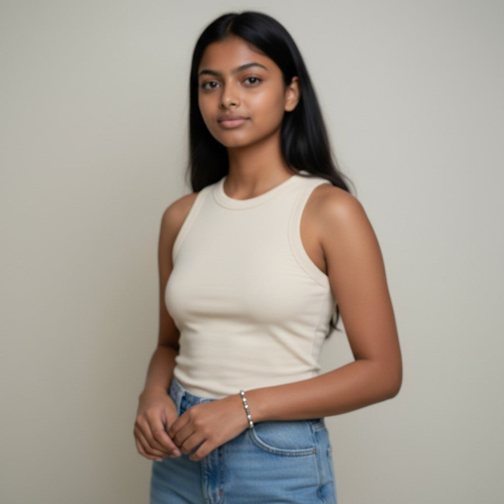 Sterling Silver Round & Flat Hematite With White Shell Pearl Stretch Bracelet