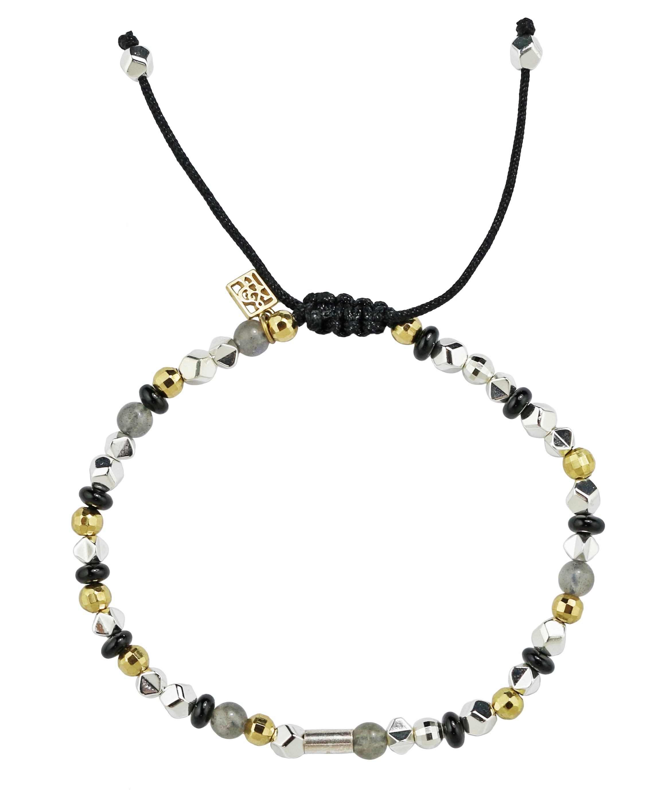 Labradorite, Black Agate & Hematite Adjustable Bracelet