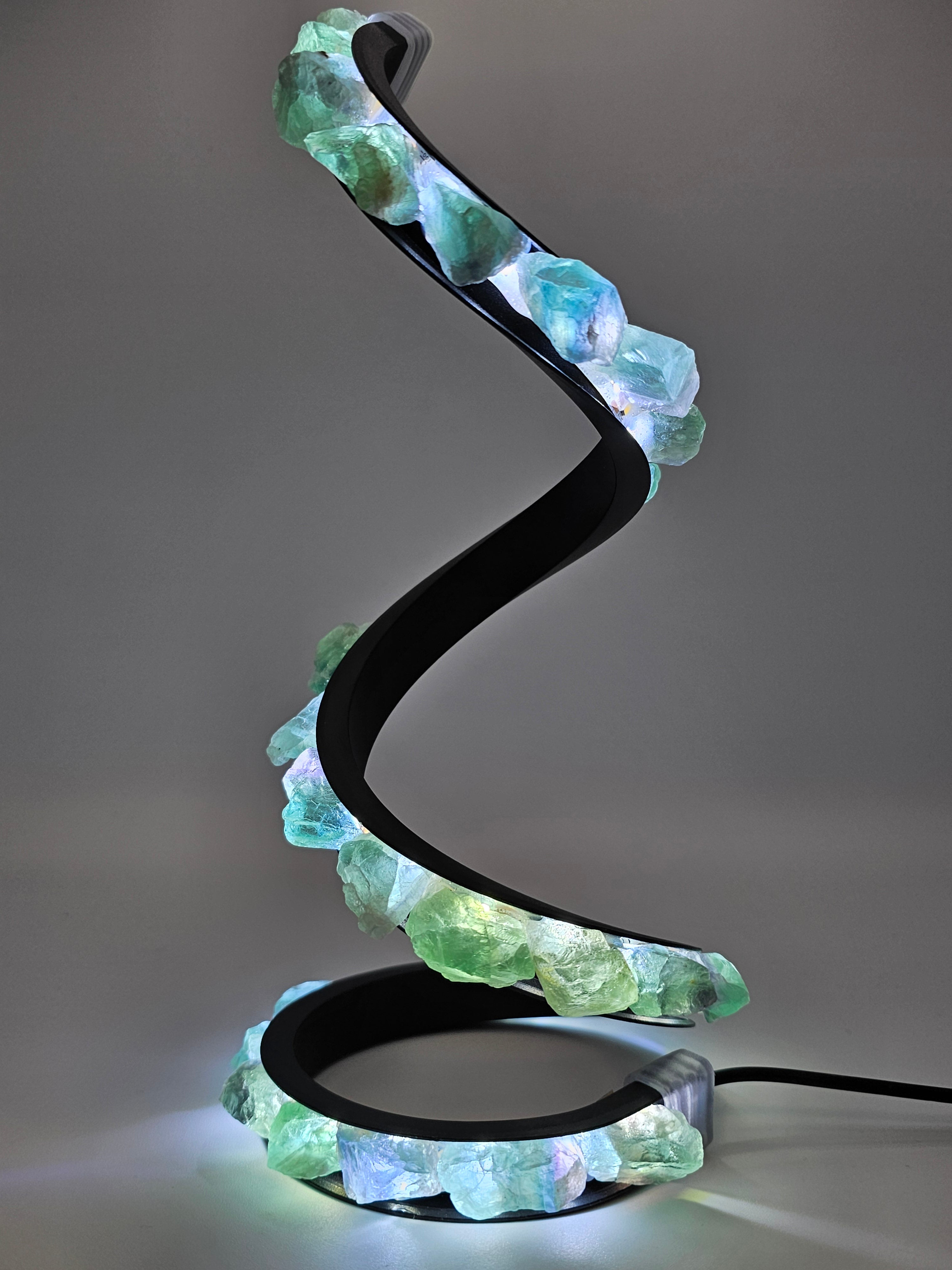 Green Fluorite Spiral Lamp