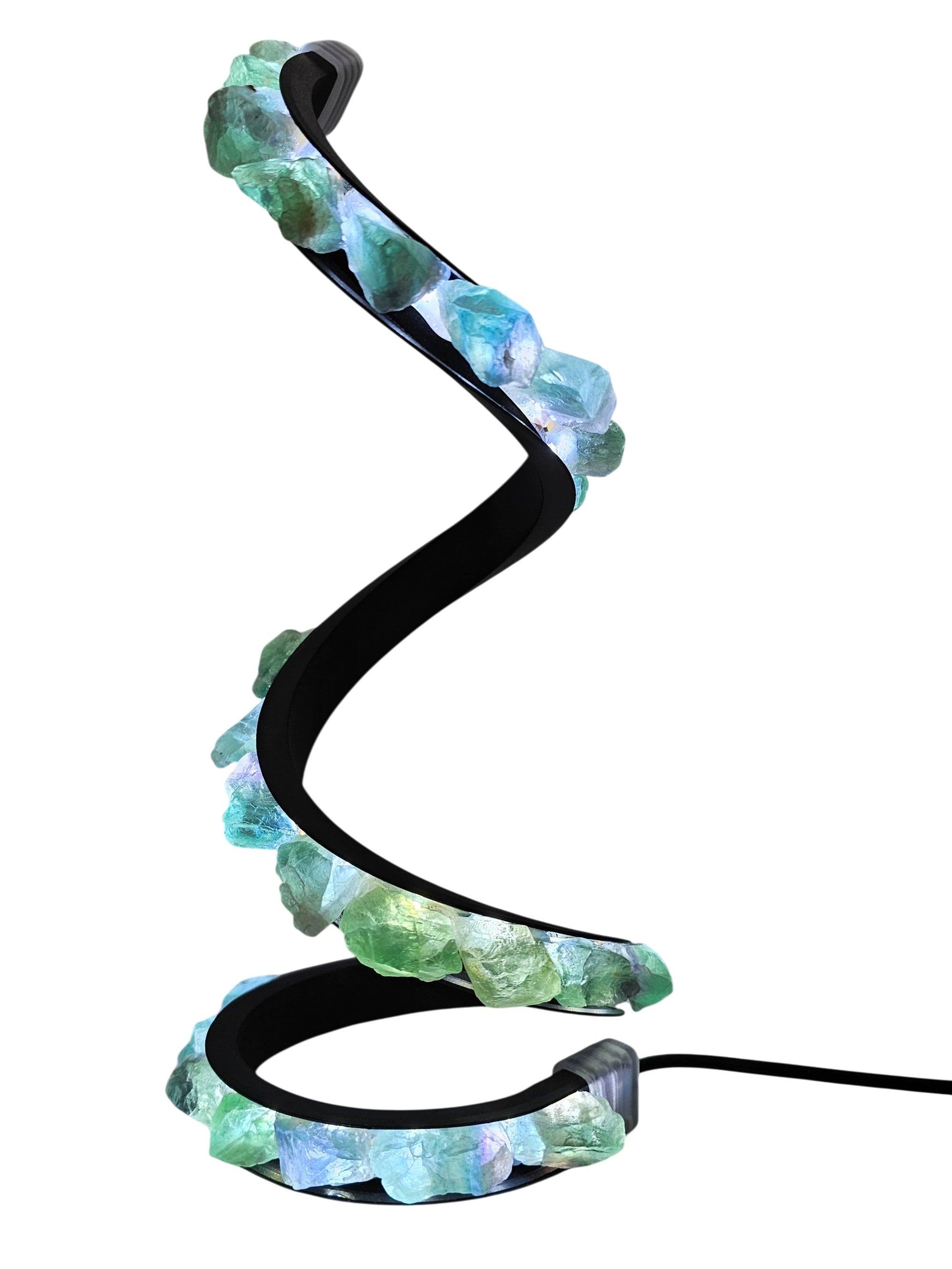 Green Fluorite Spiral Lamp