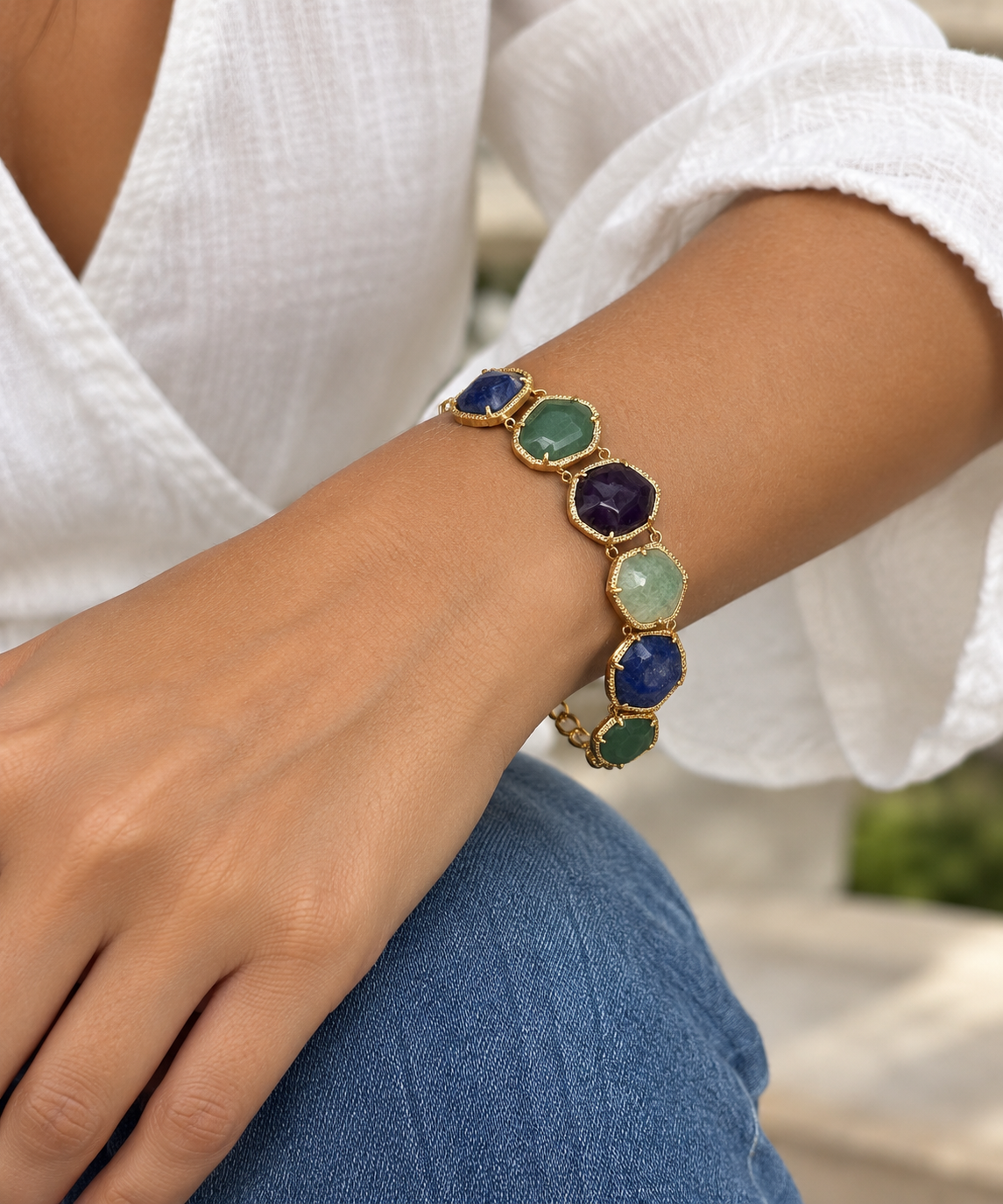 Quartz and Amethyst Bracelet