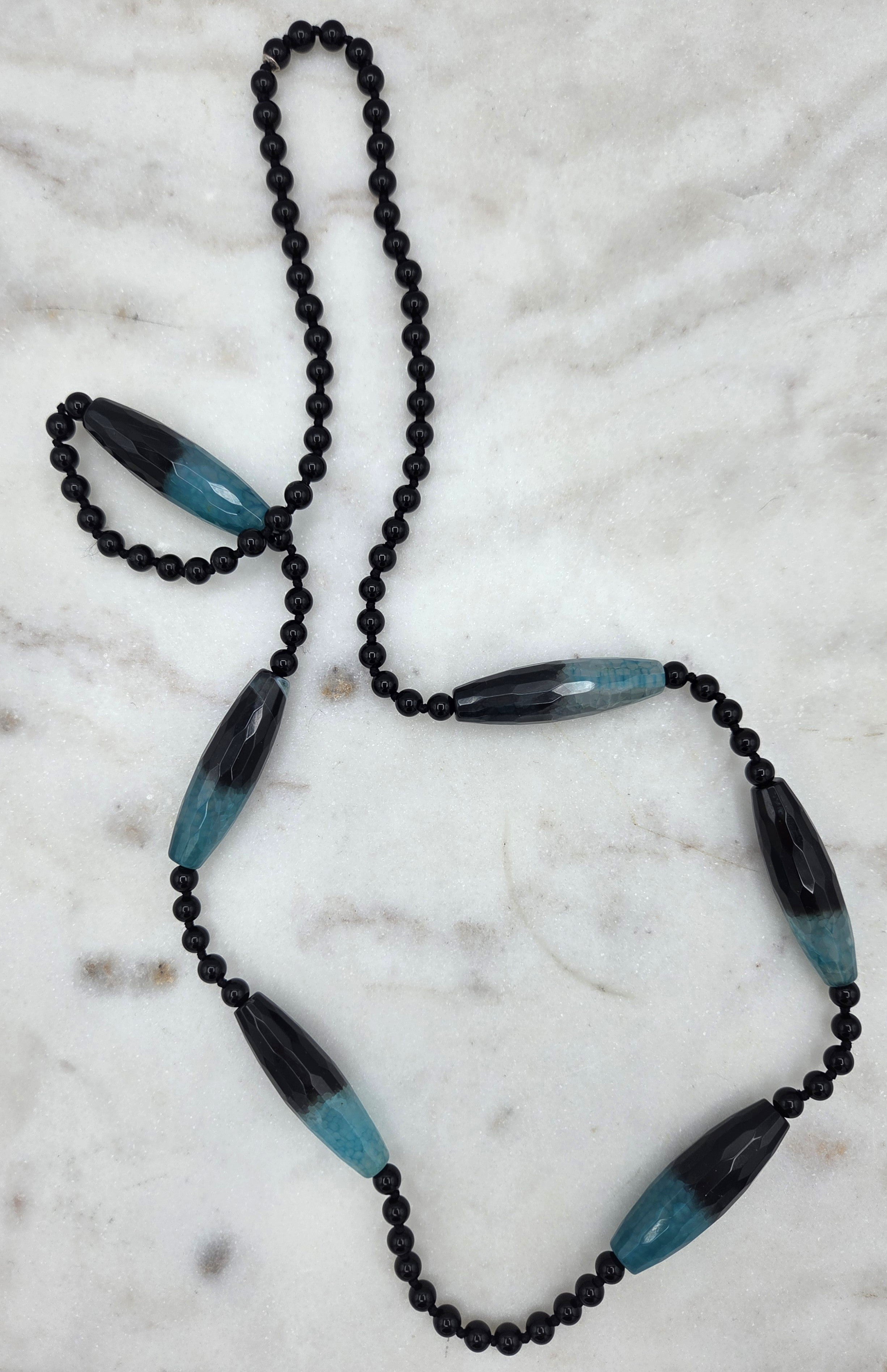 Green and Black Agate Necklace