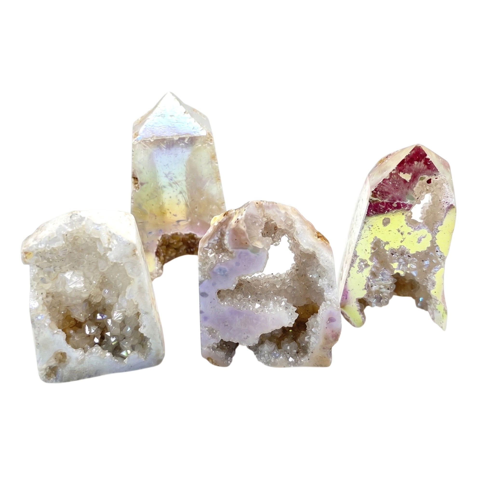 Aura Geode Quartz Druzy Tower