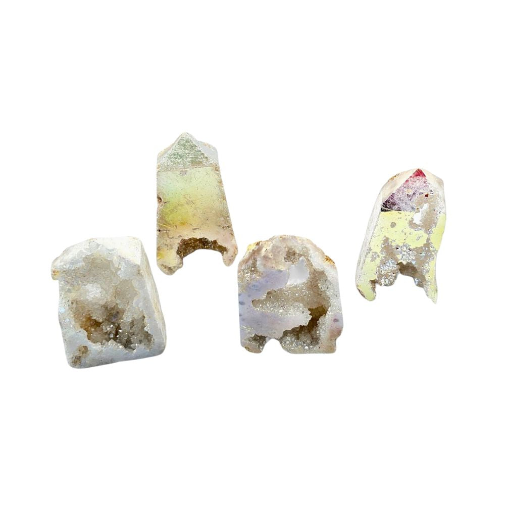 Aura Geode Quartz Druzy Tower