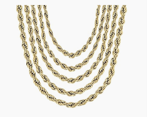 5 Piece Rope Chain Necklace Set