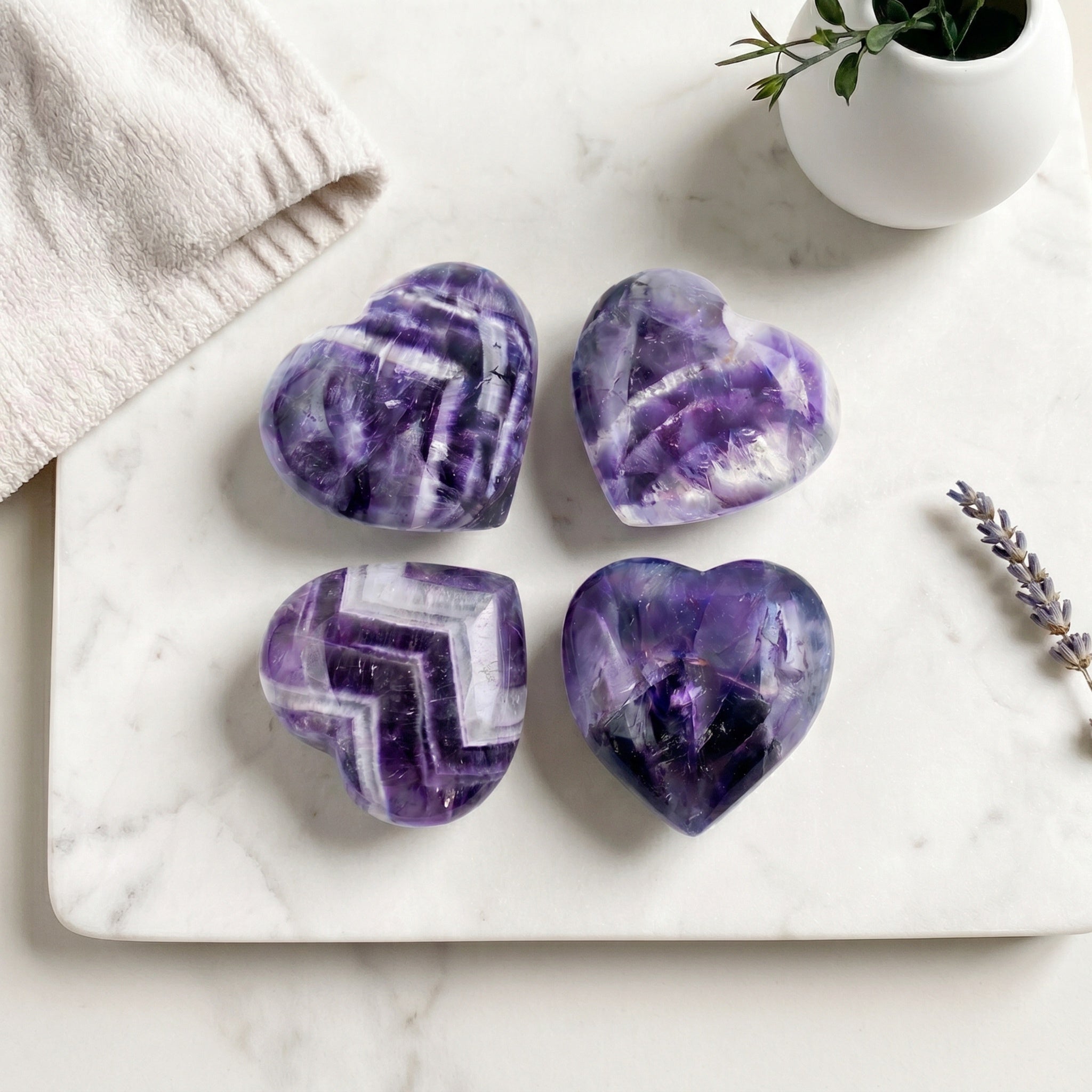 Chevron Amethyst Heart