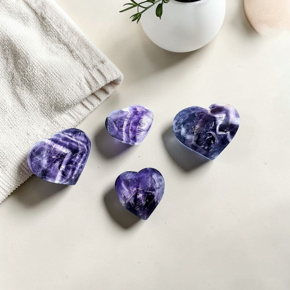 Chevron Amethyst Heart