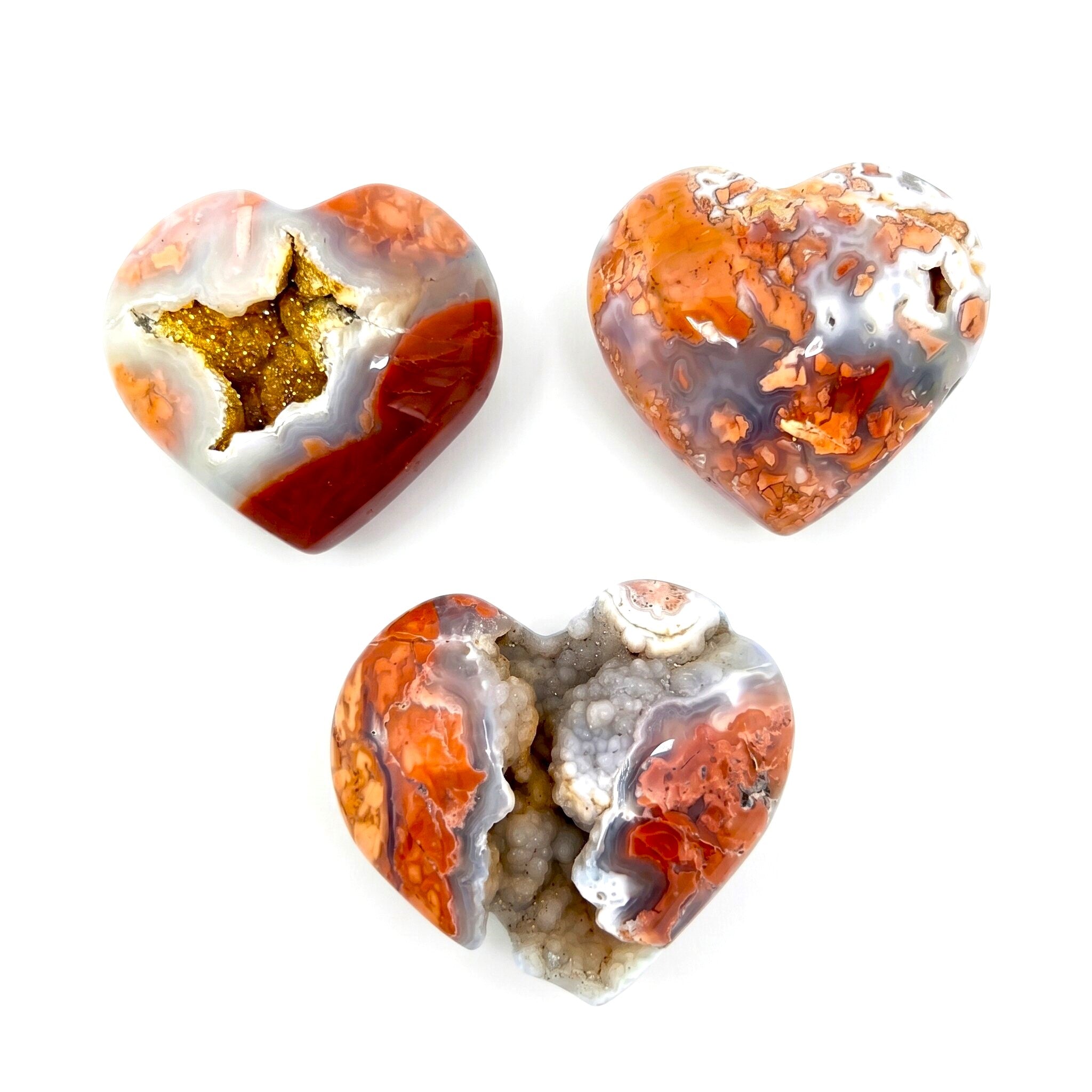 Druzy Flower Agate Heart