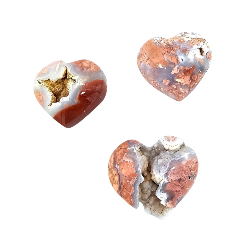Druzy Flower Agate Heart
