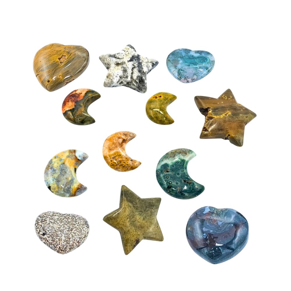 Ocean Jasper Moons, Stars & Hearts