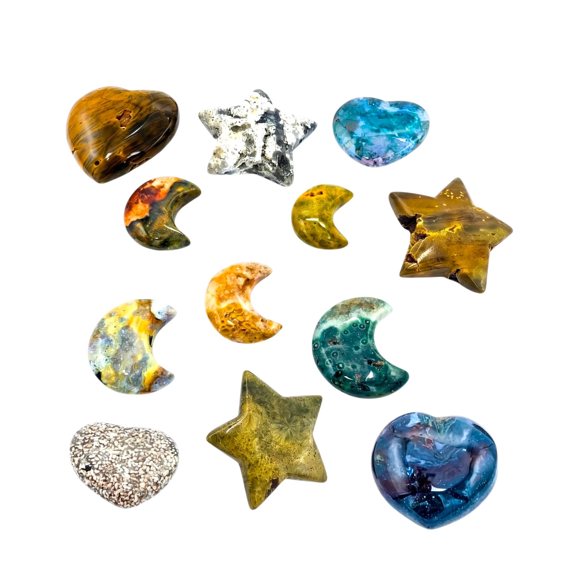 Ocean Jasper Moons, Stars & Hearts
