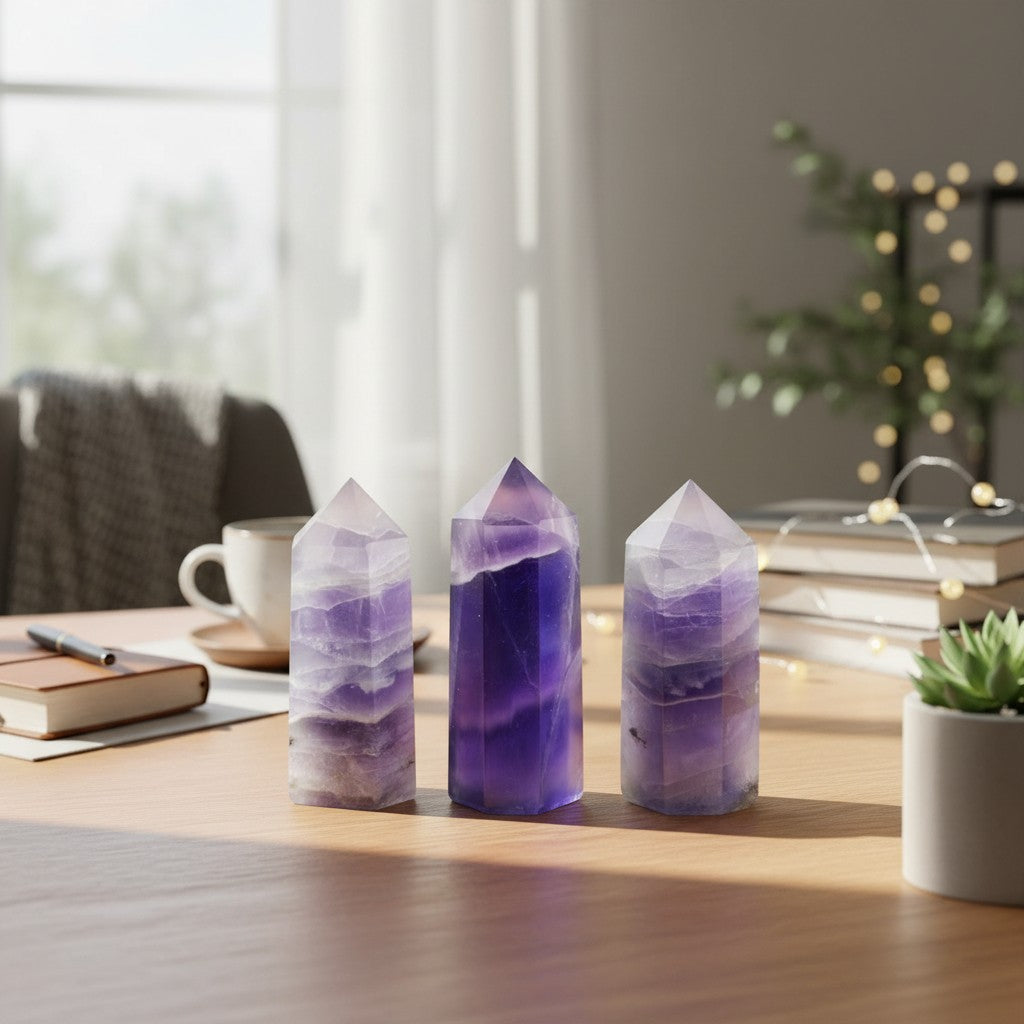 Purple Fluorite Short Crystal Point